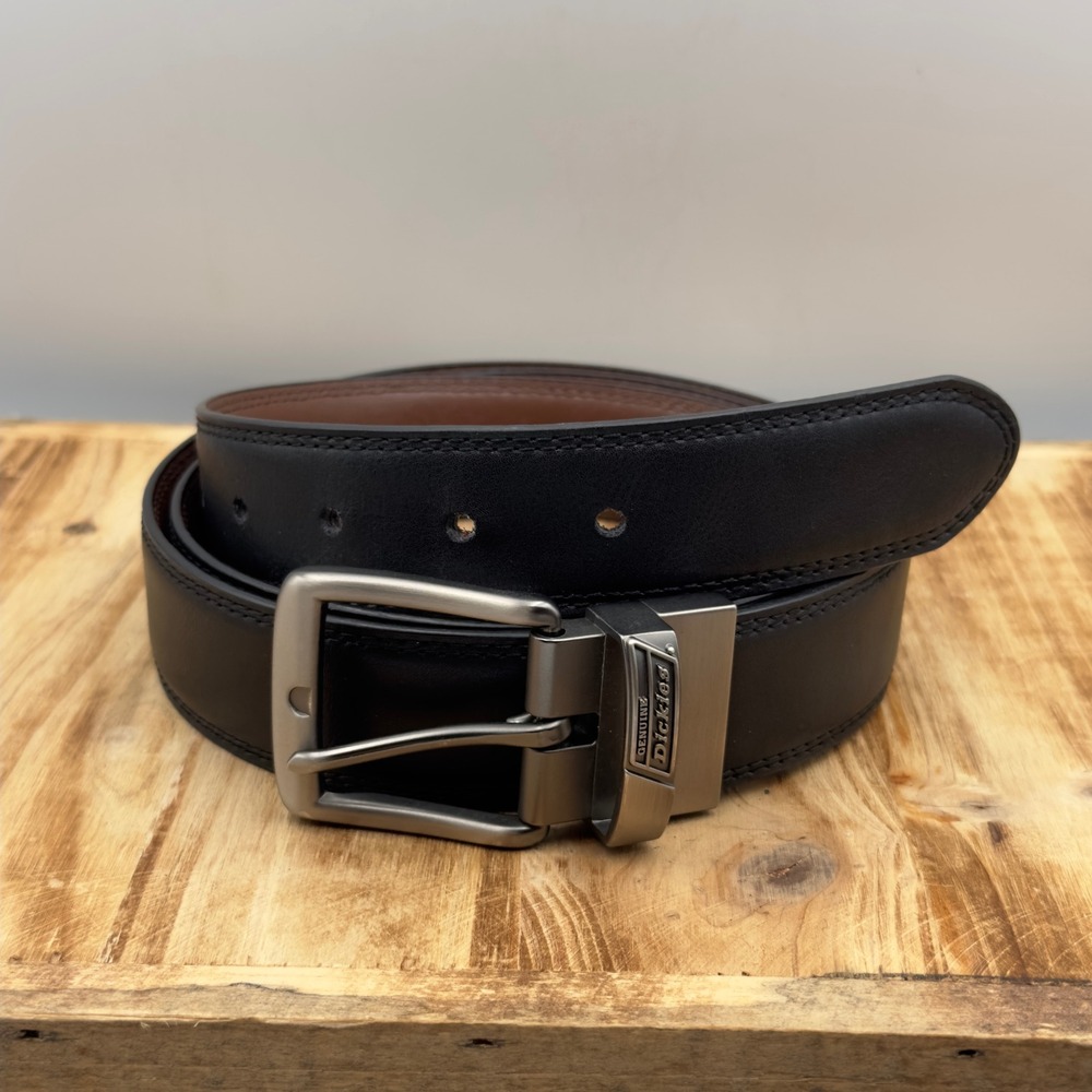 Dickies Belt Black Brown Reversible Leather 50-52 Big Tall Workwear Gorpcore